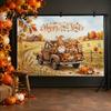 Indoor Outdoor Holiday Party Supplies 70 x 45 Inch Fall Pumpkin Backdrop Autumn Harvest Gnome Reusable Thanksgiving Banner for Home Scarecrow