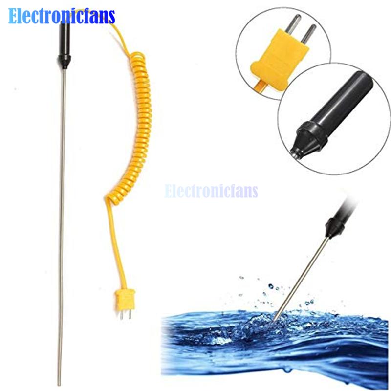 

K-Type Thermocouple Stainless Steel Probe Temperature Controller Wire Sensor 100/300/500mm Stainless Steel Temperature Sensor 100MM