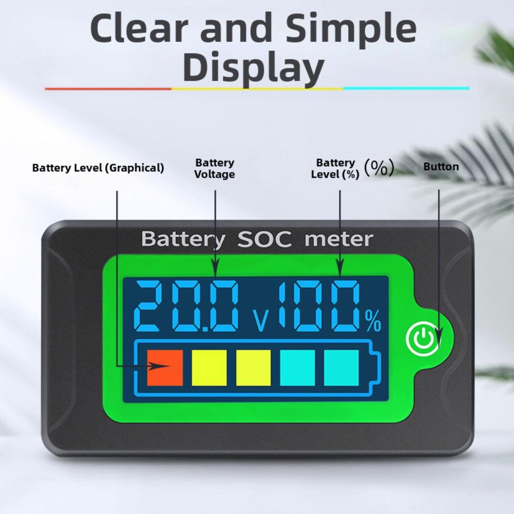 PZEM-009 DC 8-100V Battery Tester, Voltmeter, Capacity Meter, LCD Digital Color Waterproof Display, Custom Calibration