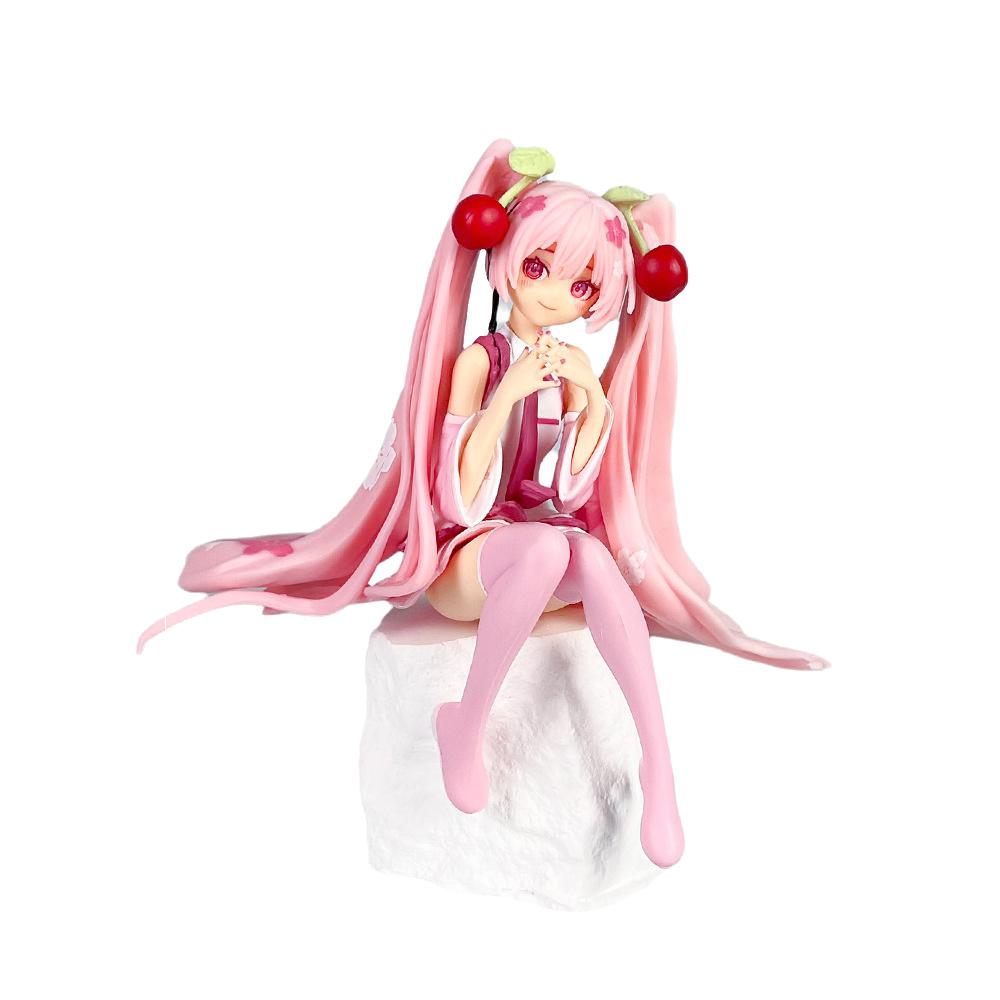 

Мику Розовая Хатсунэ ПВХ Игрушка Модель Настольное Украшение Детские Рождественские Подарки