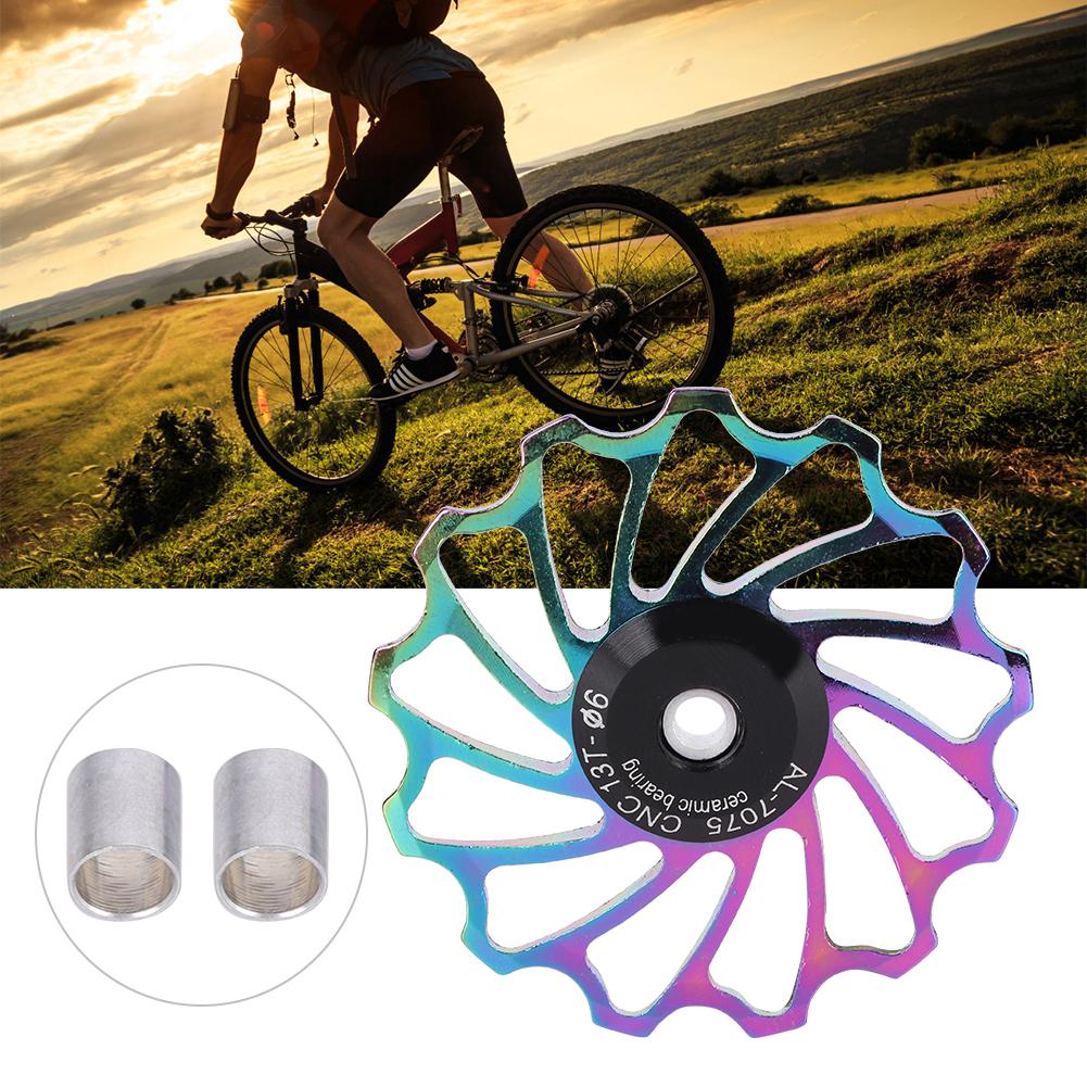 Mountain Bicycle Ceramics Rear Derailleur Pulley Transmission Bearings Bike Cycling Accessorycolorful 13T