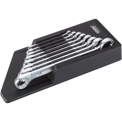 

HAZET 610N/8RS Open-End Wrench Set, 8-Piece Set, Includes Ring Spanners and Double-Ended Wrenches, Professional Chrome Vanadium Steel, Deep Offset, 6-