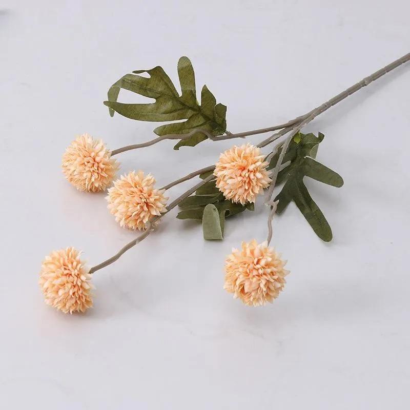 

1Pcs Of Orange Artificial Flowers With Stems Mini Chrysanthemums Home Room Decoration DIY Dining Table Center Decor Accessory