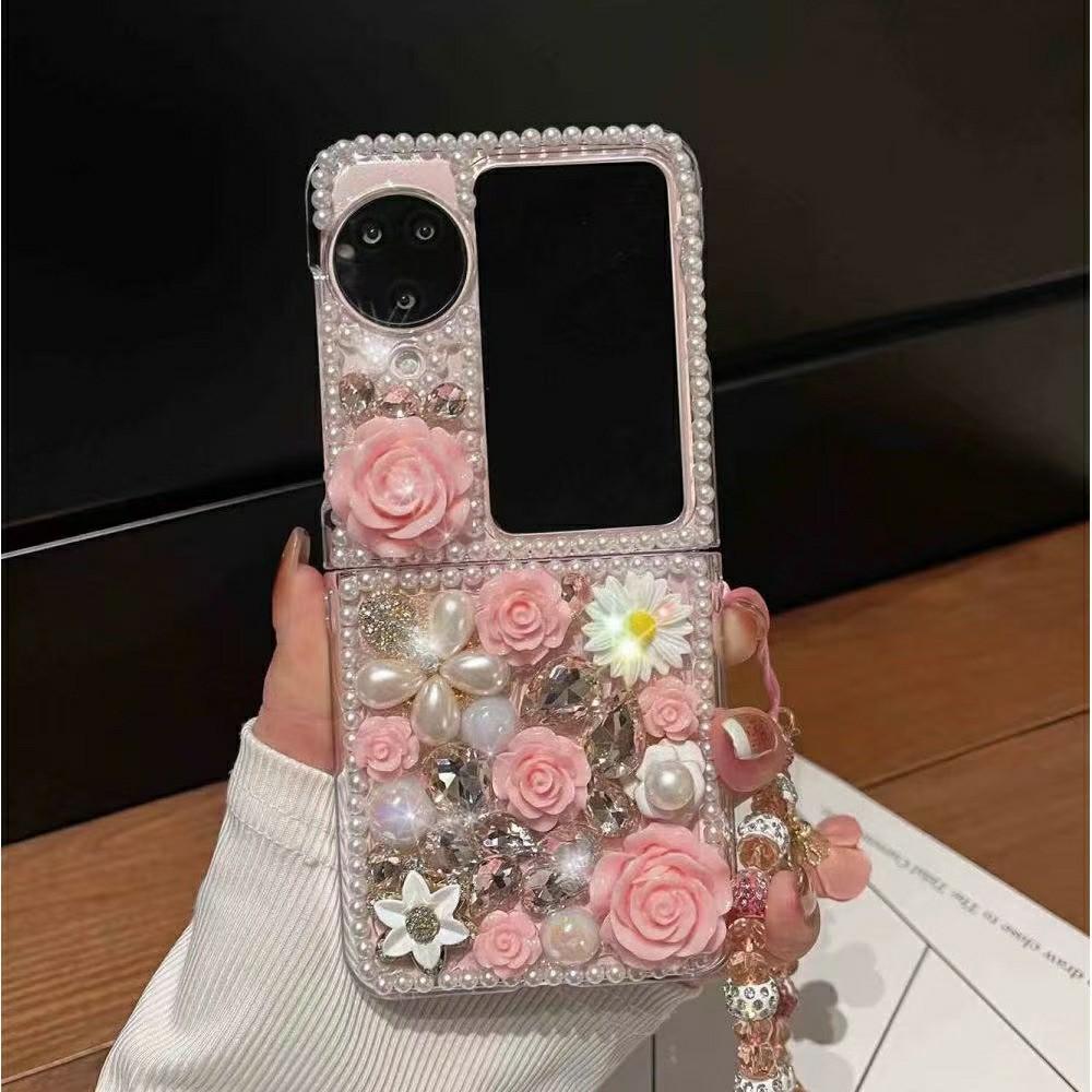 Applicable OPPOFindN3flip mobile phone case findn2flip folding protective case diamond flower bracelet women's model
