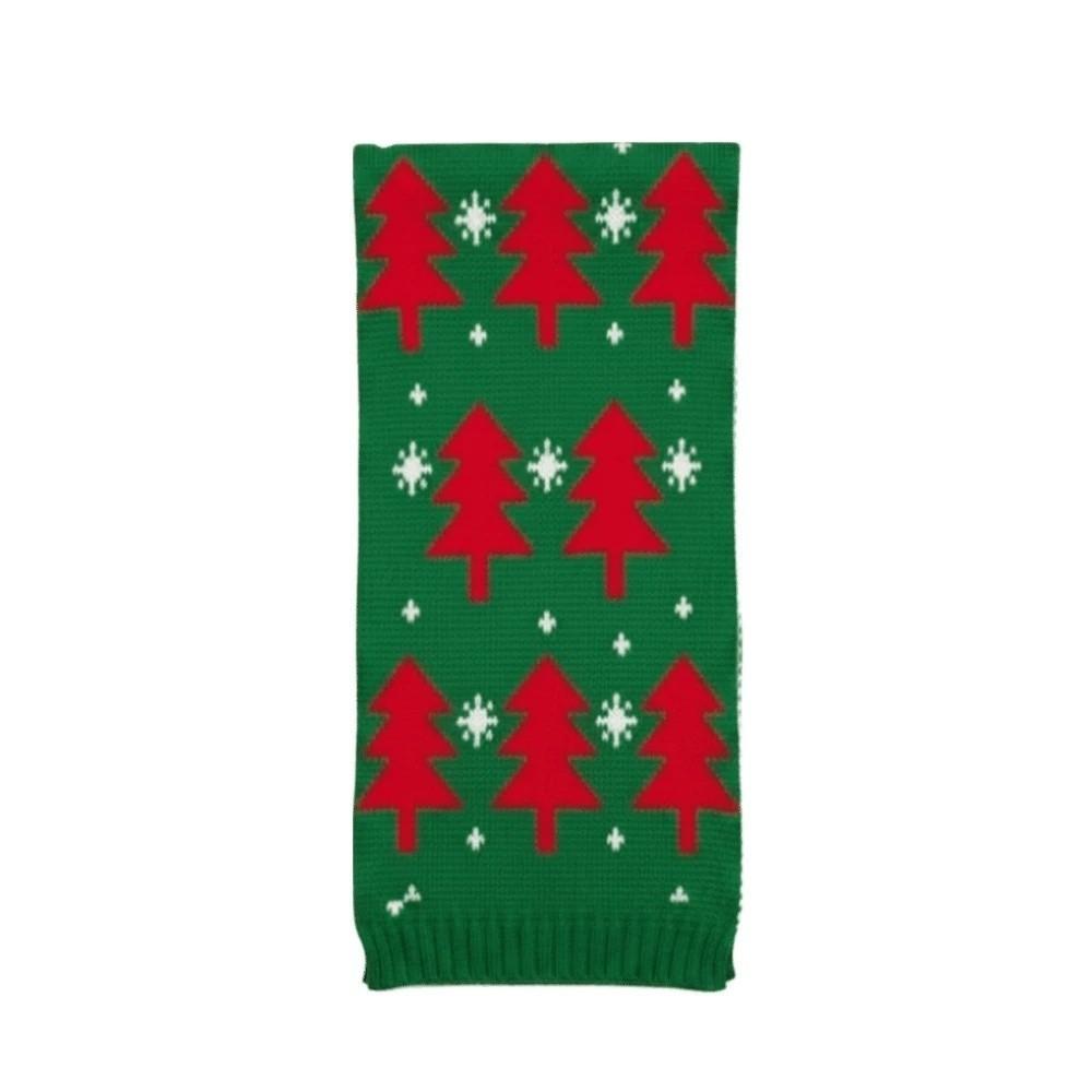 Thermal Yarn Christmas Hat Scarf Striped Pattern Knitted Holiday Scarf Xmas Beanie Merry Couples