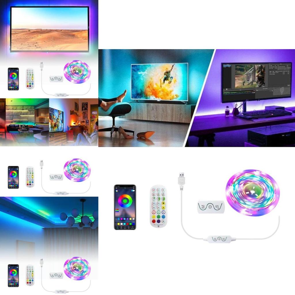 Control Remote Bluetooth Usb Tv Led Backlights 3m Rgb Color Changing Strip Light