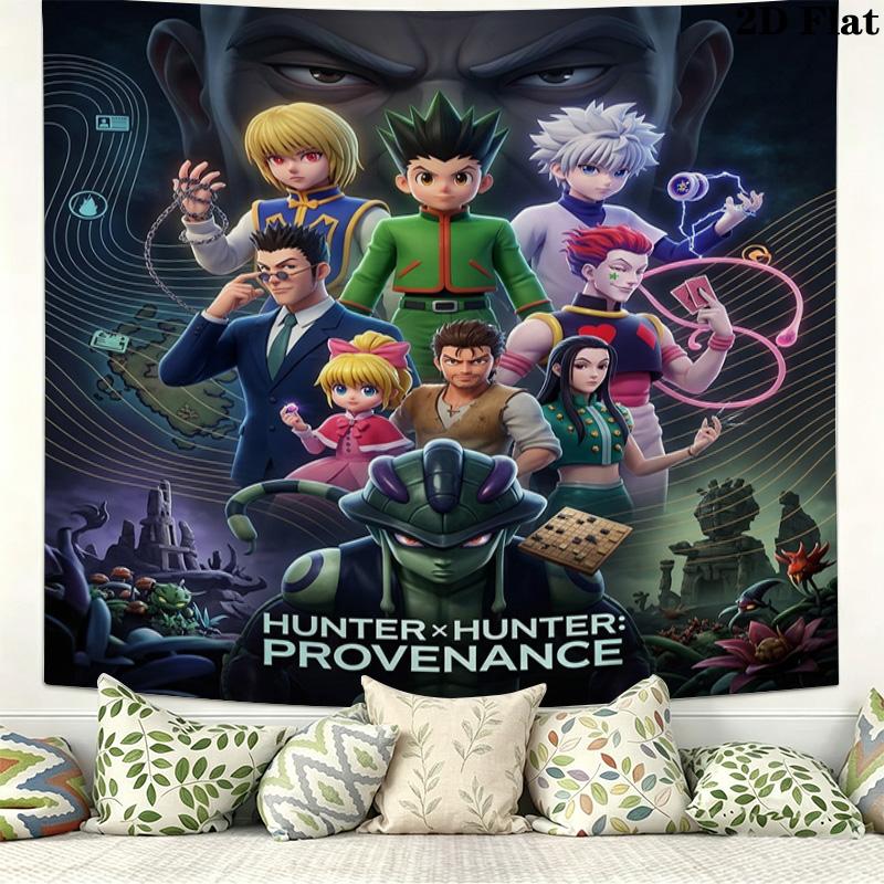 Hunter X Hunter Wall Tapestry Aesthetic Wall Hanging Printed Fabric Blanket Decorative Tapestries For Bedroom Living Room Home Decor