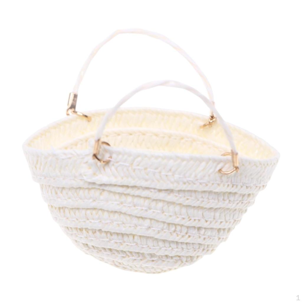 1/12 Dollhouse Hand Woven Bag Mini DIY Model Micro Landscape Ornament Miniature Storage Basket