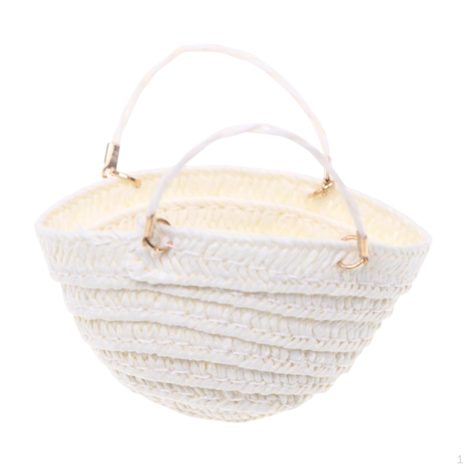 

1/12 кукольный домик ручная работа сумка мини модель DIY микро ландшафтный орнамент миниатюрная корзина для хранения белый