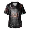 Camisa de Uniforme de Trabajo para Hombre de Manga Corta con Estampado de Halloween