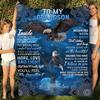 1pc Warm and Cozy Flannel Blanket for Grandson from Grandmom - Soft Throw Blanket for Couch, Bed, and Sofa
