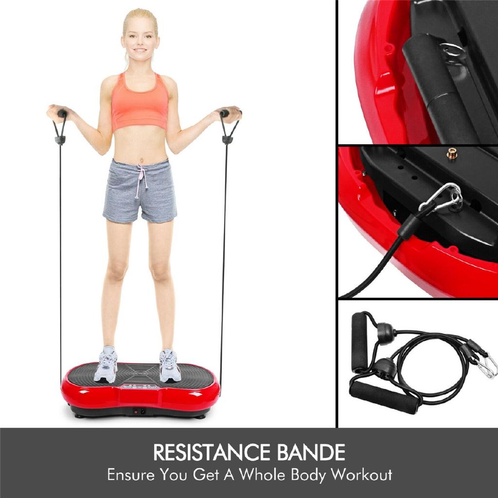110V 250KG Max Bearing Exercise Fitness Slim Vibration Machine Trainer Plate Platform Body Shaper +Remote Watch+ RC+Resistance Band