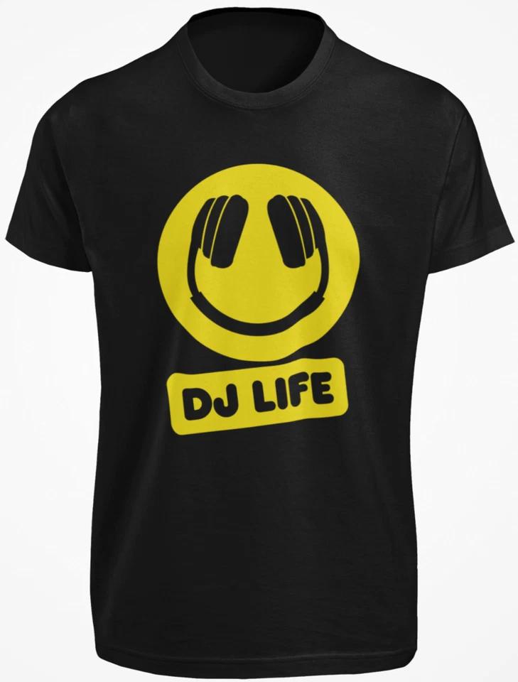 

Headphones DJ Live T SHIRT Retro Smiley Happy Acid Face Vinyl Deck Vintage TEE XL