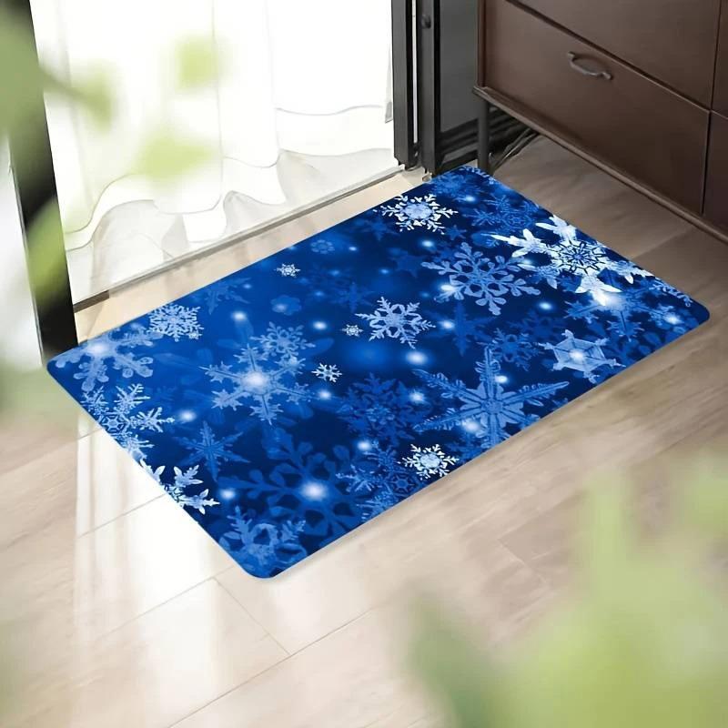 Christmas-themed Door Mat Printed Small Rug Merry Words Home Bedroom Living Room Entrance Floor Mat Kitchen Bathroom Carpet