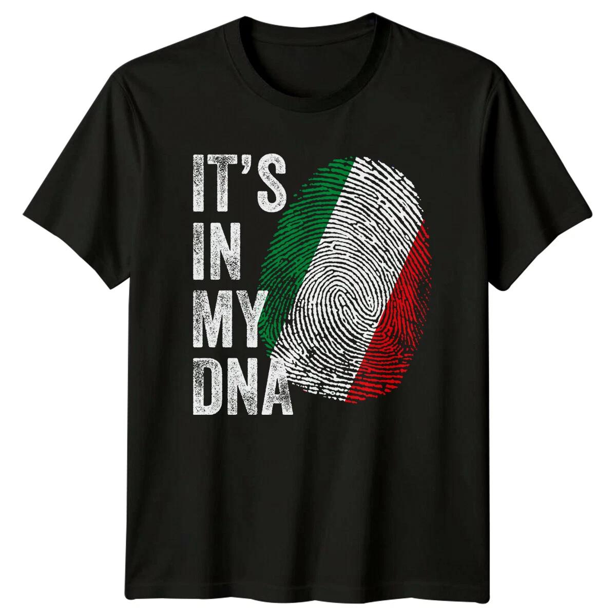 Italian Flag Fingerprint Its In My DNA Italy Mens Tee Womens T-Shirt Graphic XXXXL