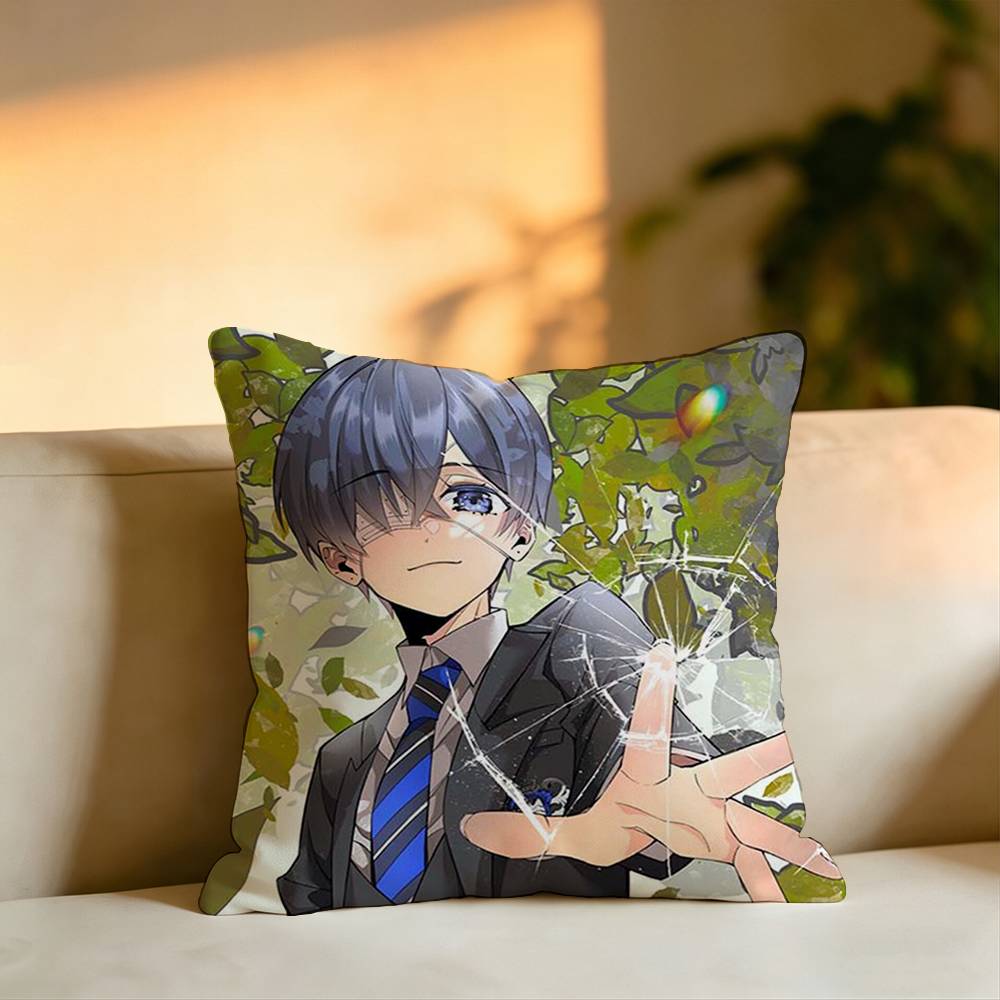 The Anime BBlack Butler Pillow Case Square DoubleSided Sofa Cushion Cover Bedroom Bedside Pillow
