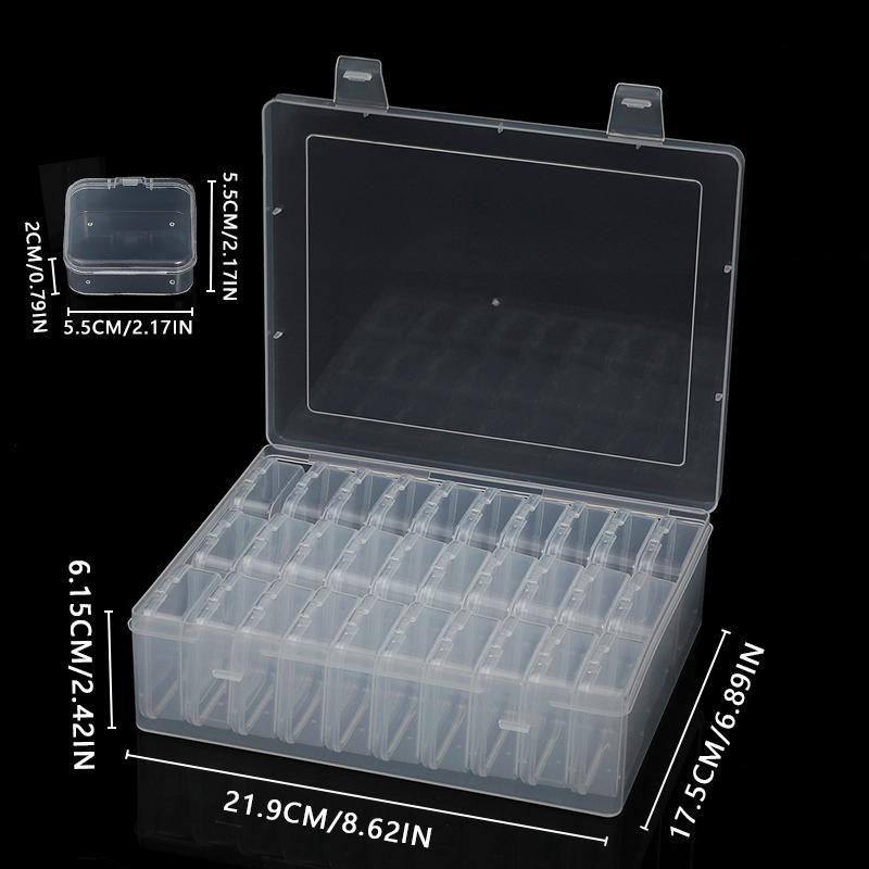Bead Organizer Box Small Clear Plastic Bead Rhinestone Storage Containers with Hinged Lid for Storage Small Items Crafts Jewelry