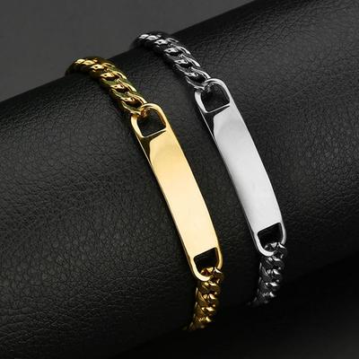 Stainless Steel Men's Bracelet  Exquisite Curved Plate Bracelet  Trendy Accessory
