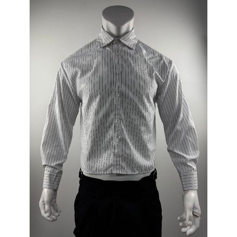 2026 Spring and Autumn New Men's Long-Sleeve Striped Shirt, Loose Short Base Shirt