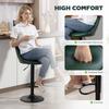 Set of Two Faux Leather Bar Stools - Dark Green