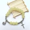 Glass Beaded Bracelets Cross Stretch Bracelets Wristband for Woman Daily Wear