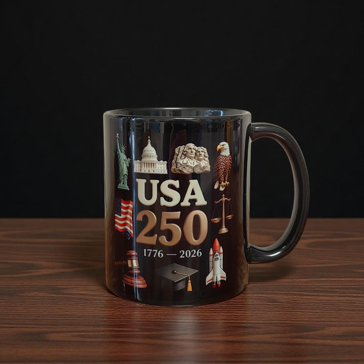 11oz US Anniversary Mug with Logo Printing - DIY Customizable Office Cup 301-400ml