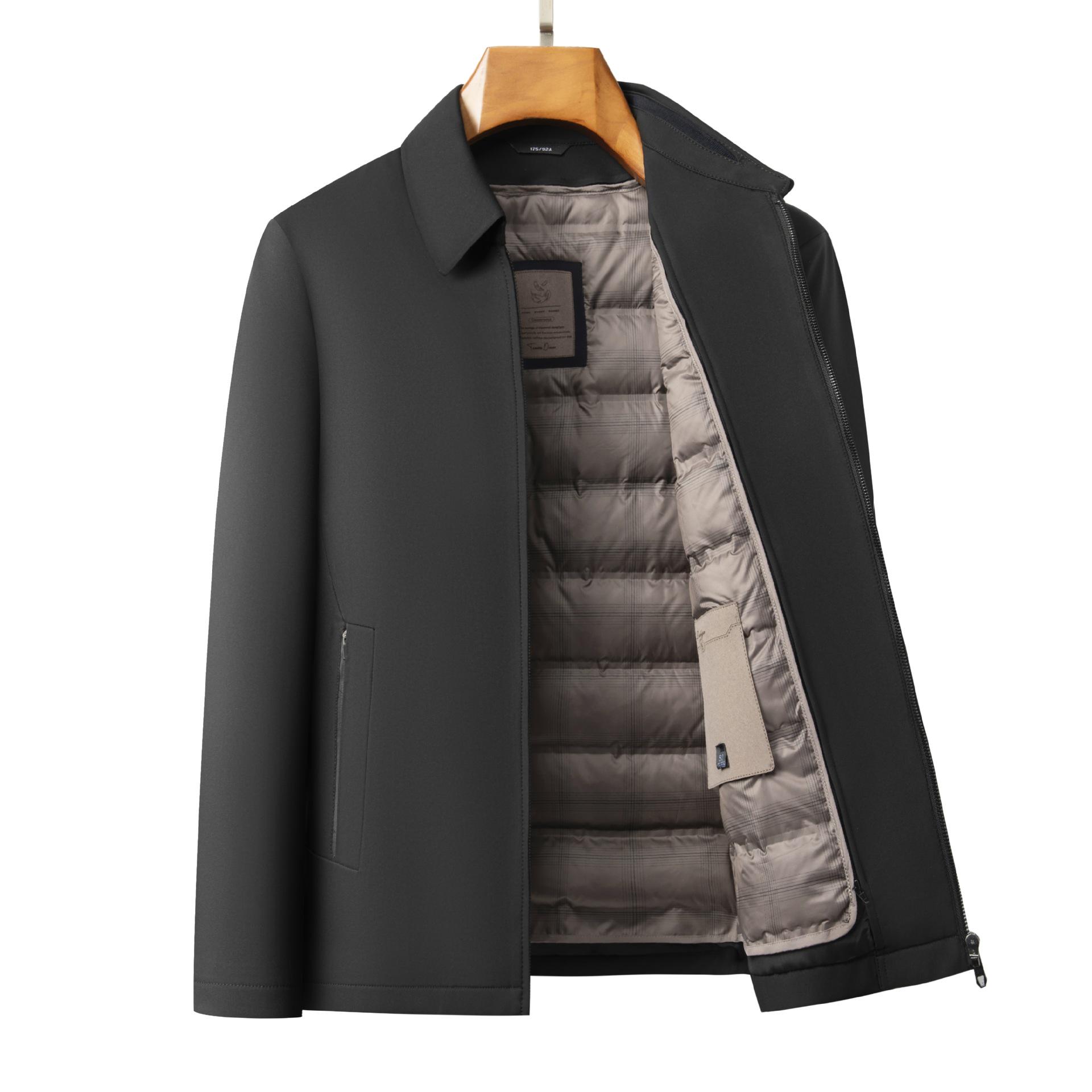 Men s Three-in-One Jacket with Detachable Liner and Lapel for Father s Wear Medium (175/92A) чёрный
