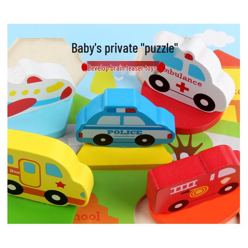 Wooden 3D Animal Puzzle Board - Early Education Toy for Preschoolers