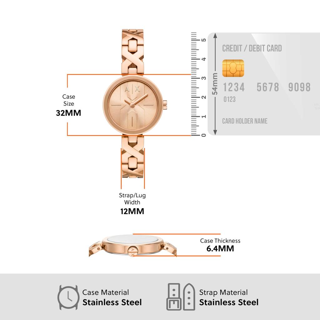 Armani Exchange AX5832 Rose Gold Watch AX Women's