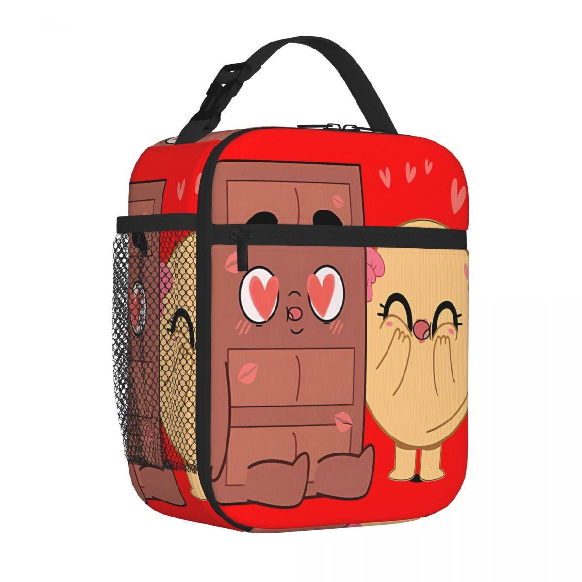 Bestselling Choco And Pancake Couples Love Embossed Lunch Box Bag Playground Snack Cooler Tote One Size