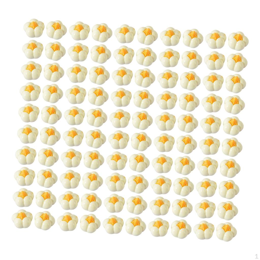 100 Pieces Resin Mini Pumpkin Embellishment Ornaments Miniature for DIY Craft Making