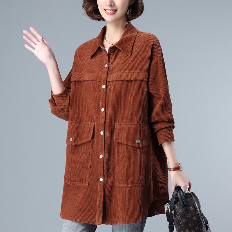 2024 Plus Size Fashion Blouse for Middle-Aged & Elderly Women - Spring/Autumn Rich Lady Shirt Jacket