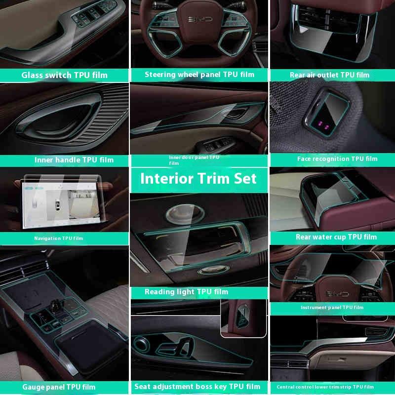 For BYD Seal 07 DMI TPU Protective Film for Central Control, Gear Shift, Windows - Anti-scratch Interior Upgrade Car Accessories