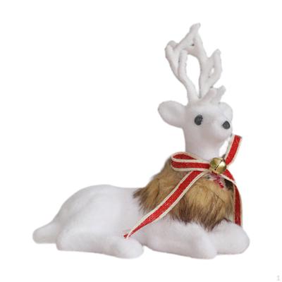 Christmas Deer Sculpture, Decorative Figurine for Fireplace And Shelf