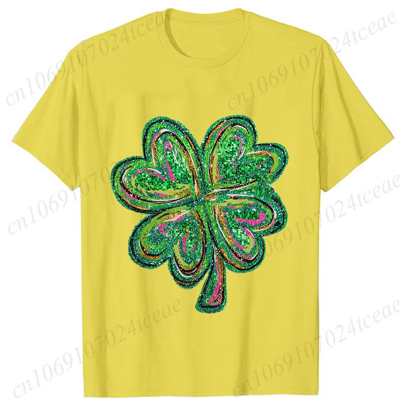 

2025 День Святого Патрика Клевер Унисекс Футболки Модные Счастливые Графические Топы Y2k Хип-Хоп Уличная Одежда Повседневная Харадзюку Женская Одежда S