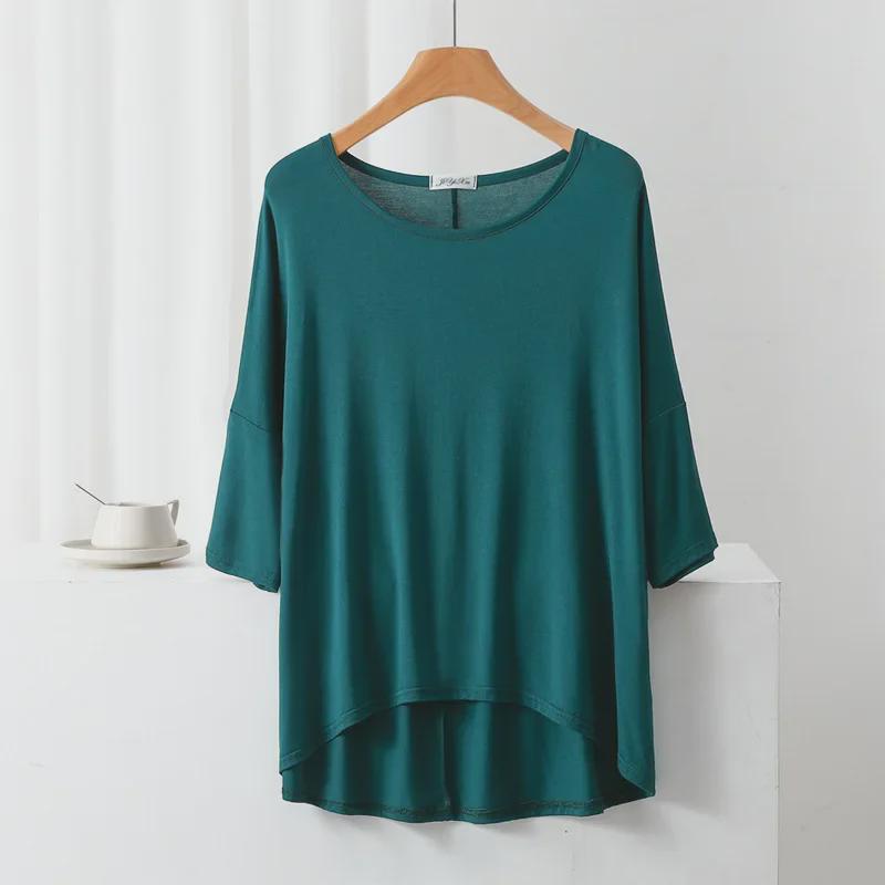Women's Summer Modal Batwing Sleeve Top - Slimming, Loose, and Stylish.