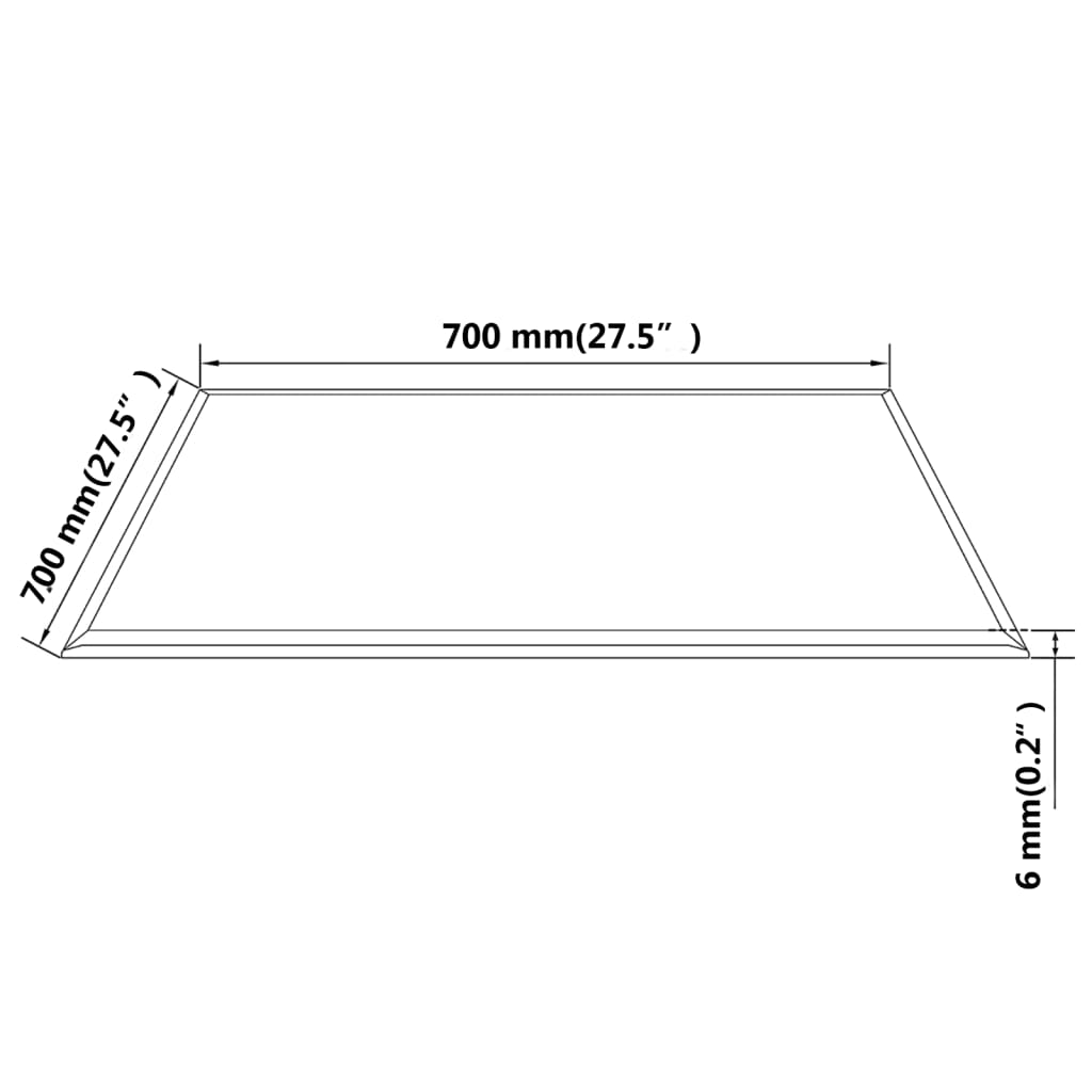 Vidaxl Glass Table Top, Square 700X700 Mm