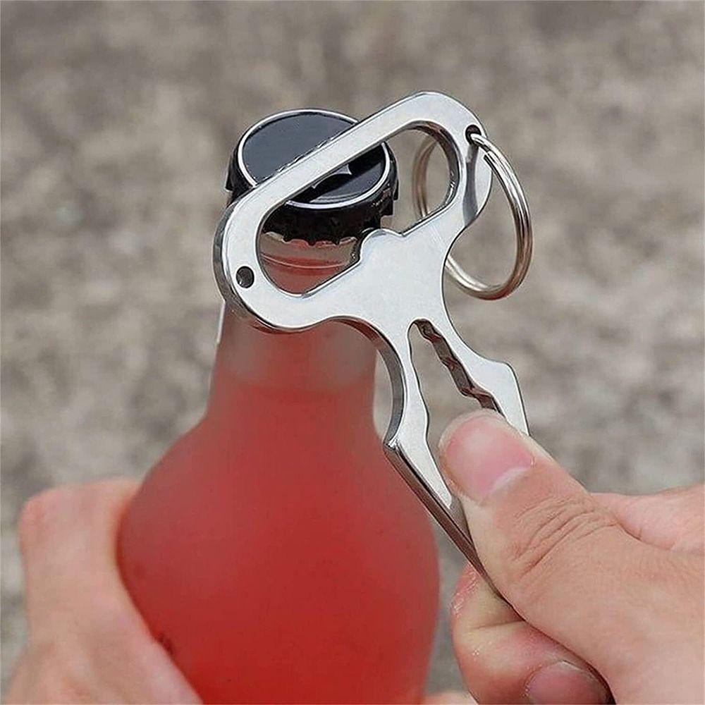 1Pc Inside Angle Wrench Outdoor Tool Multi-functional Stainless Steel Wrench Portable EDC Tool Screwdriver Key Chain
