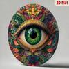 Colorful 2D Metal Eye Wall Art Sign, Ornate Round Hanging Plaque, Intricate Pattern Home Decor Gift