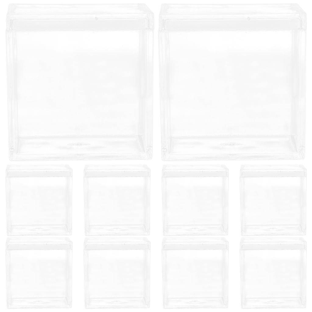 10 Pcs 4 5cm Square Acrylic Candy Boxes Clear Transparent Sealed Packaging Containers for Jewelry Gift Storage Party Favor