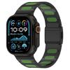 Magnetyczny Pasek ze Stopu z Paskiem ze Skóry Silikonowej dla Apple Watch Seria 12 11 10 SE1 2 3 /Ultra4 3 2 1 38/41/42/46/49 mm