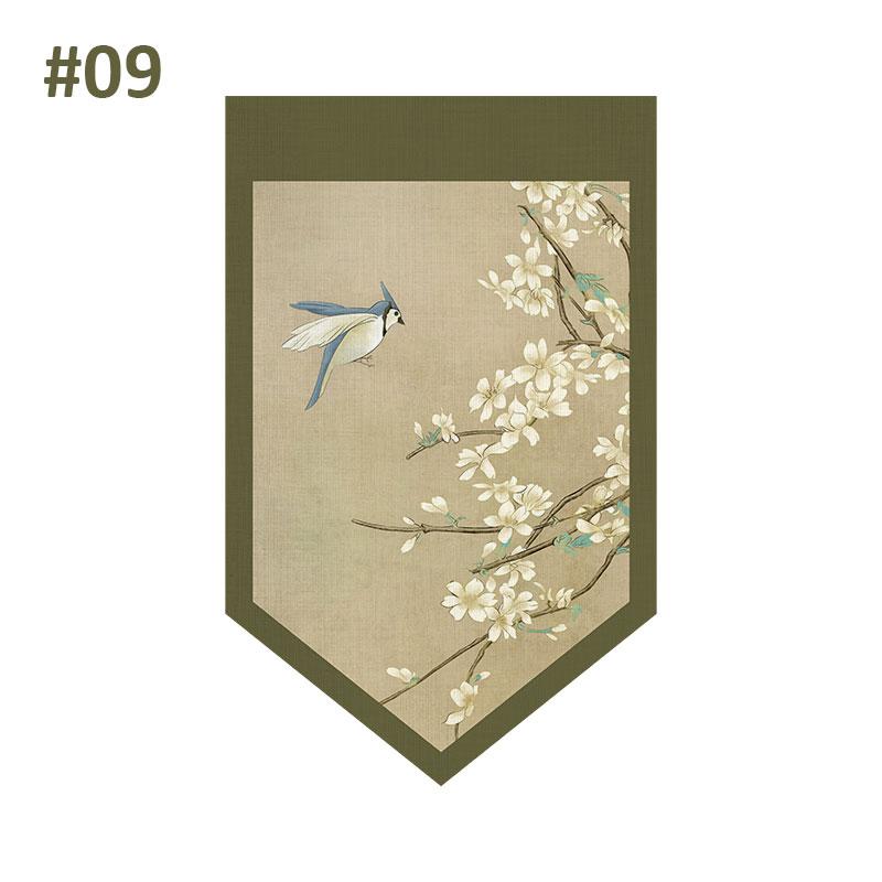 New Chinese Door Curtain Hanging Flag Teahouse Living Room Decoration Shade Curtain Partition Kitchen Door Short Half Curtain
