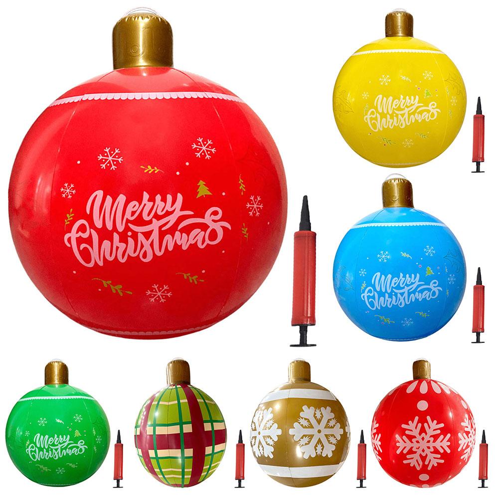24 Inch Giant Inflatable Christmas Ball for Outdoor Decoration Perfect for New Year and Holiday Festivities