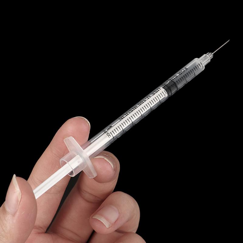 10Pcs 1Ml Disposable Plastic Sterile Insulin Syringe Orange Cap Plastic Liquid Dispenser