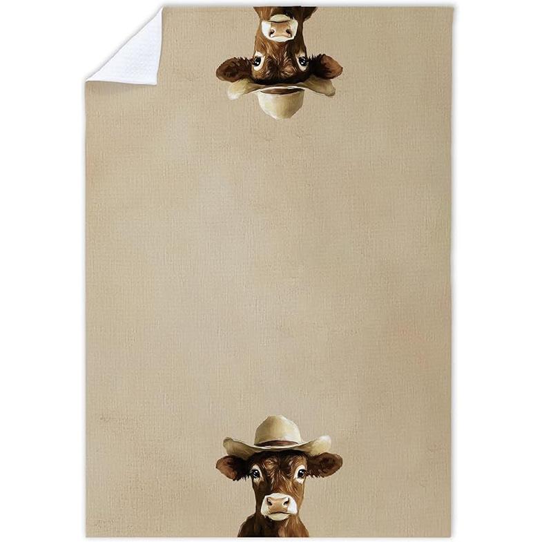 Cabana Bro Western Cowboy Crocodile Kitchen Towels, Gifts for Animal Lovers Women Decorative Hand Towels for Bathroom, Rustic Farmhouse Cowboy