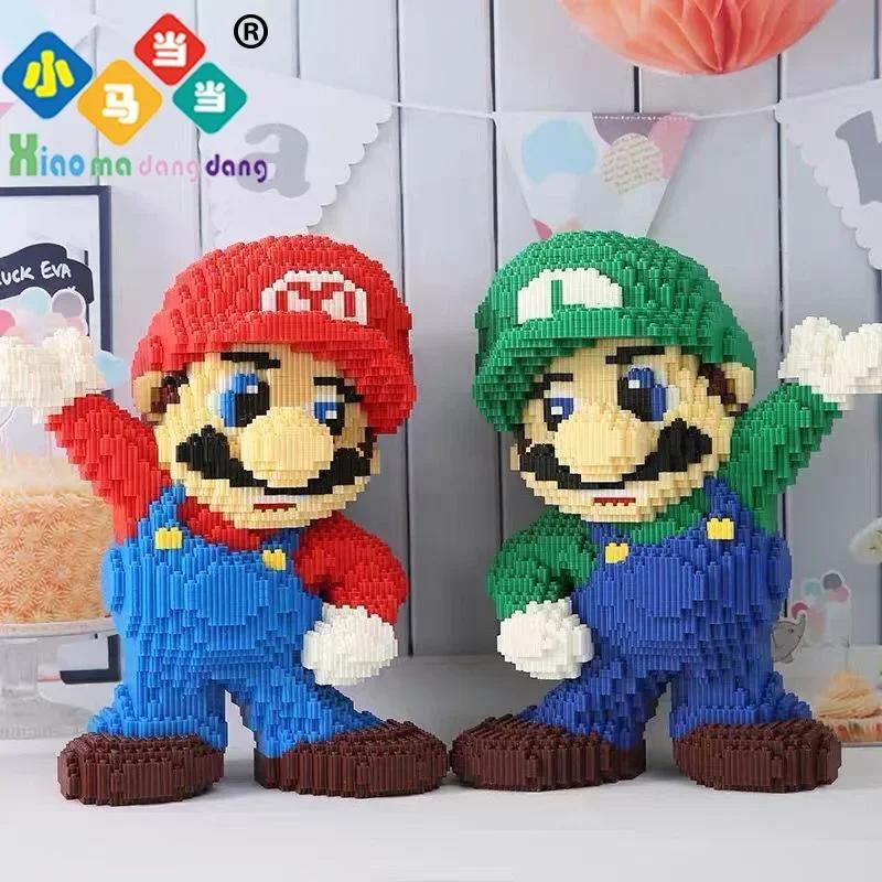 Super Marios Bros Large Construction Blocks Anime Figure Cartoons Model Gient Super Mario Blocks Ornaments Children Gifts