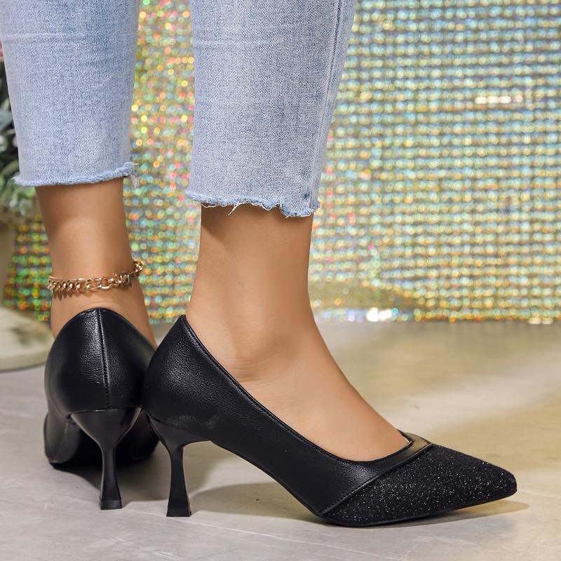 Modă 2024 Sexy Pantofi cu Toc Înalt cu Vârf Ascuțit pentru Femei Pantofi Rafinați de Nuntă Mireasă Casual Modă Pompe Elegante Simpli Pantofi Stiletto pentru Femei