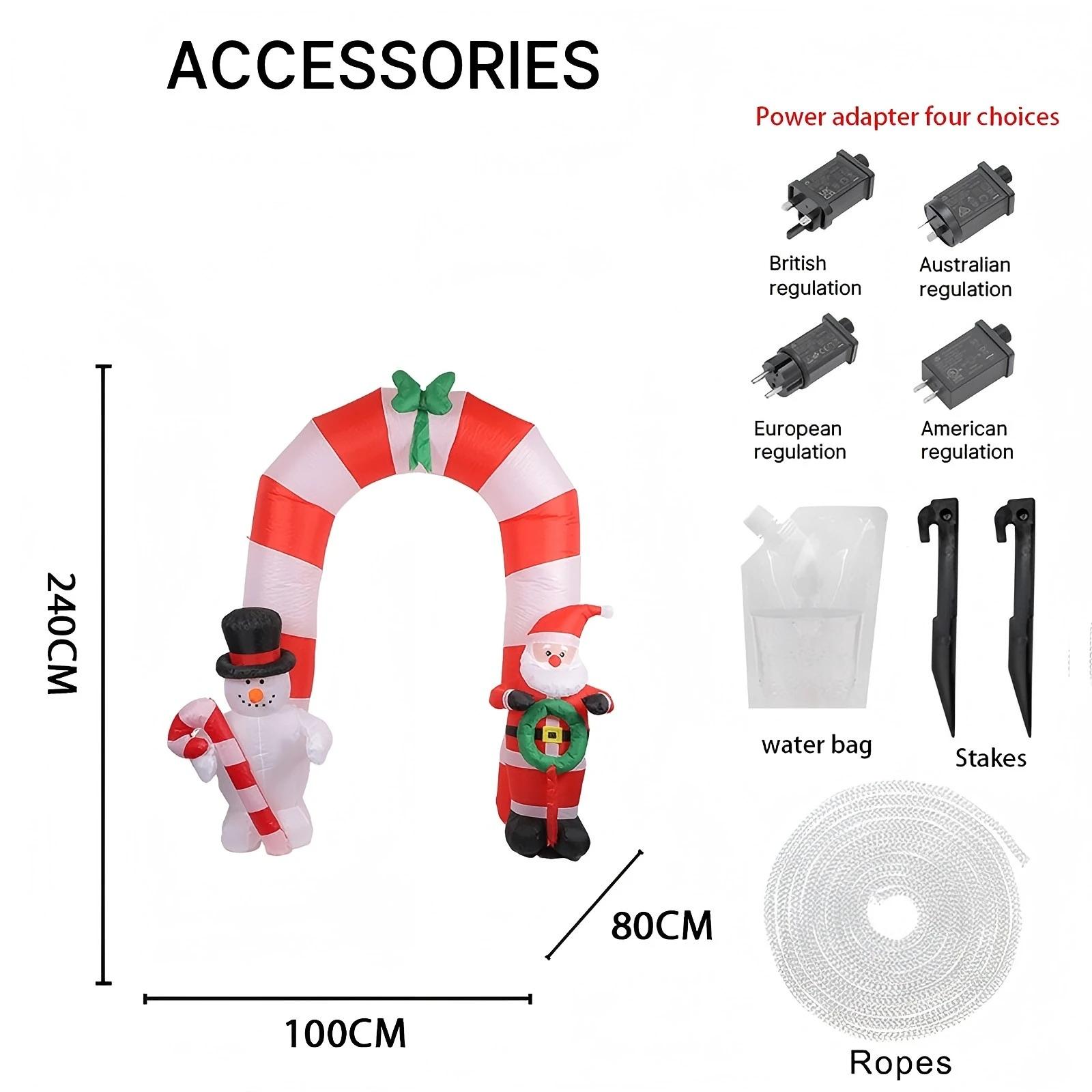

7.87FT Yard Lawn Party Decoration Inflatable Snowman Santa Arch Toy LED Lit Xmas Home Supplies Ornaments Christmas Holiday Gifts RU