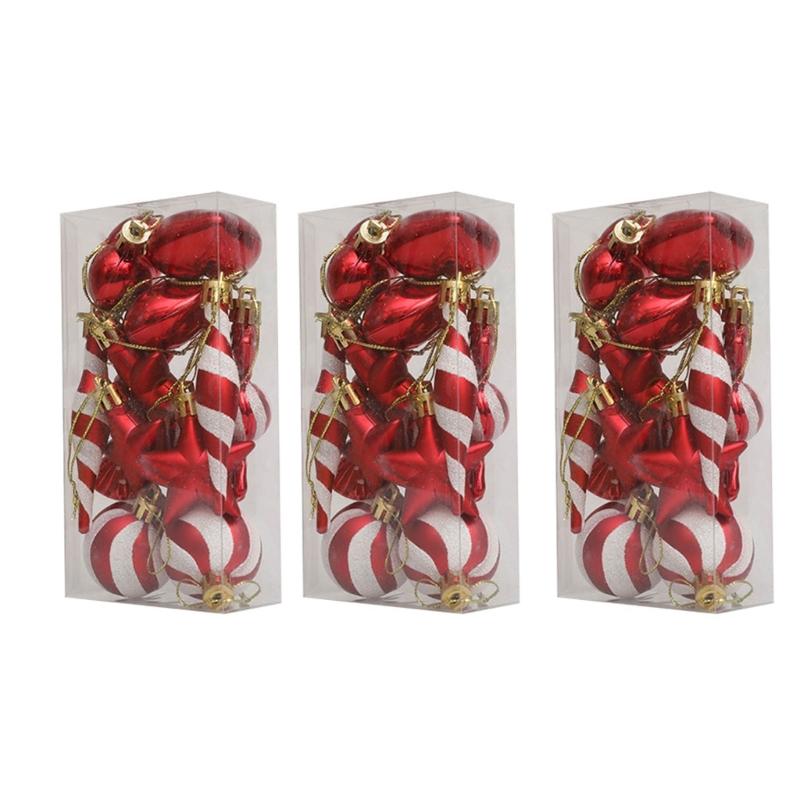 Christmas Tree Decoration Set Holiday Baubles Shatterproof Christmas Tree Decorations Assorted Color Pendant