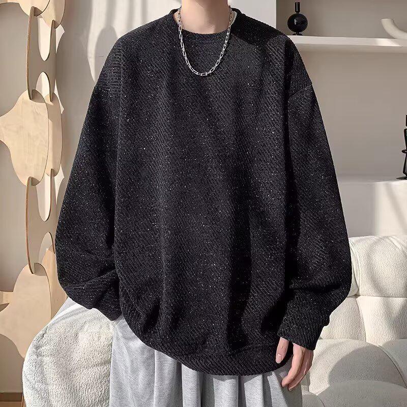 

Men s Japanese Retro Lazy Style Hoodie, 2025 Autumn/Winter Trendy High-Street Versatile High-End Feel Top 2XL чорний